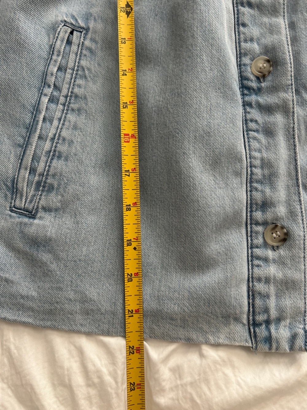 H&M Light Blue Denim Puff-Sleeve Jacket size small - Picture 7 of 9